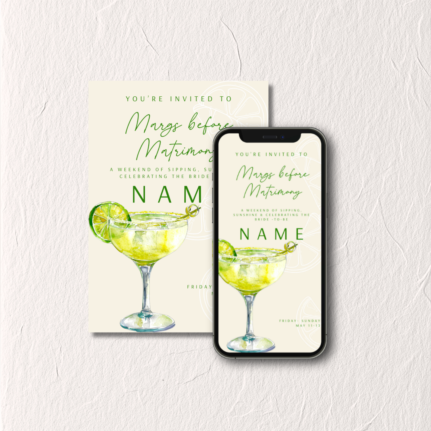 Margarita No. 5 - Bachelorette Invitation