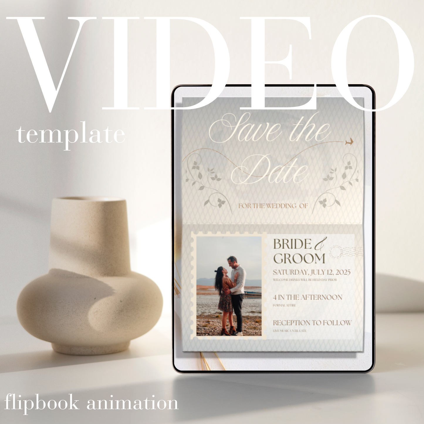Passport Flipbook - Save The Date - Gold
