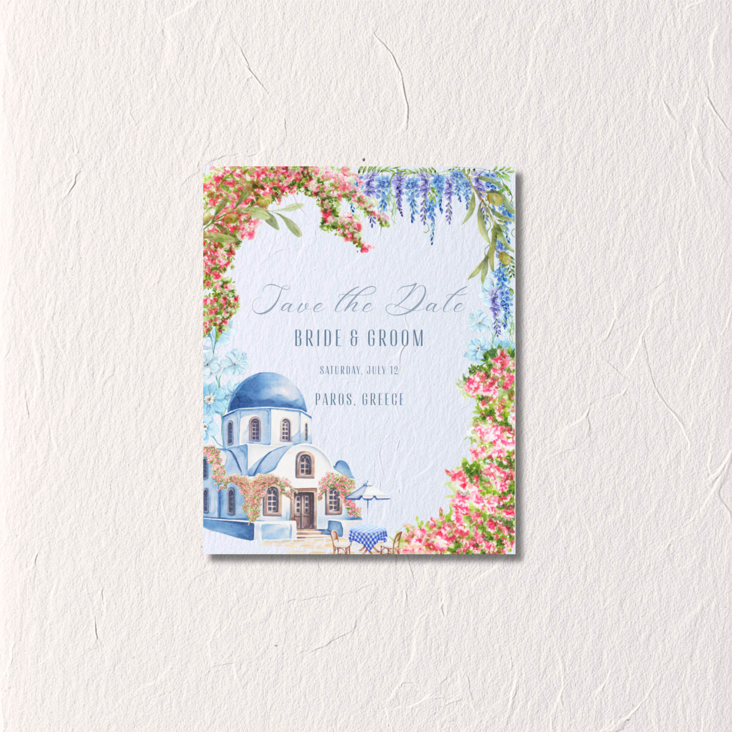 Greece Florals - Save The Date