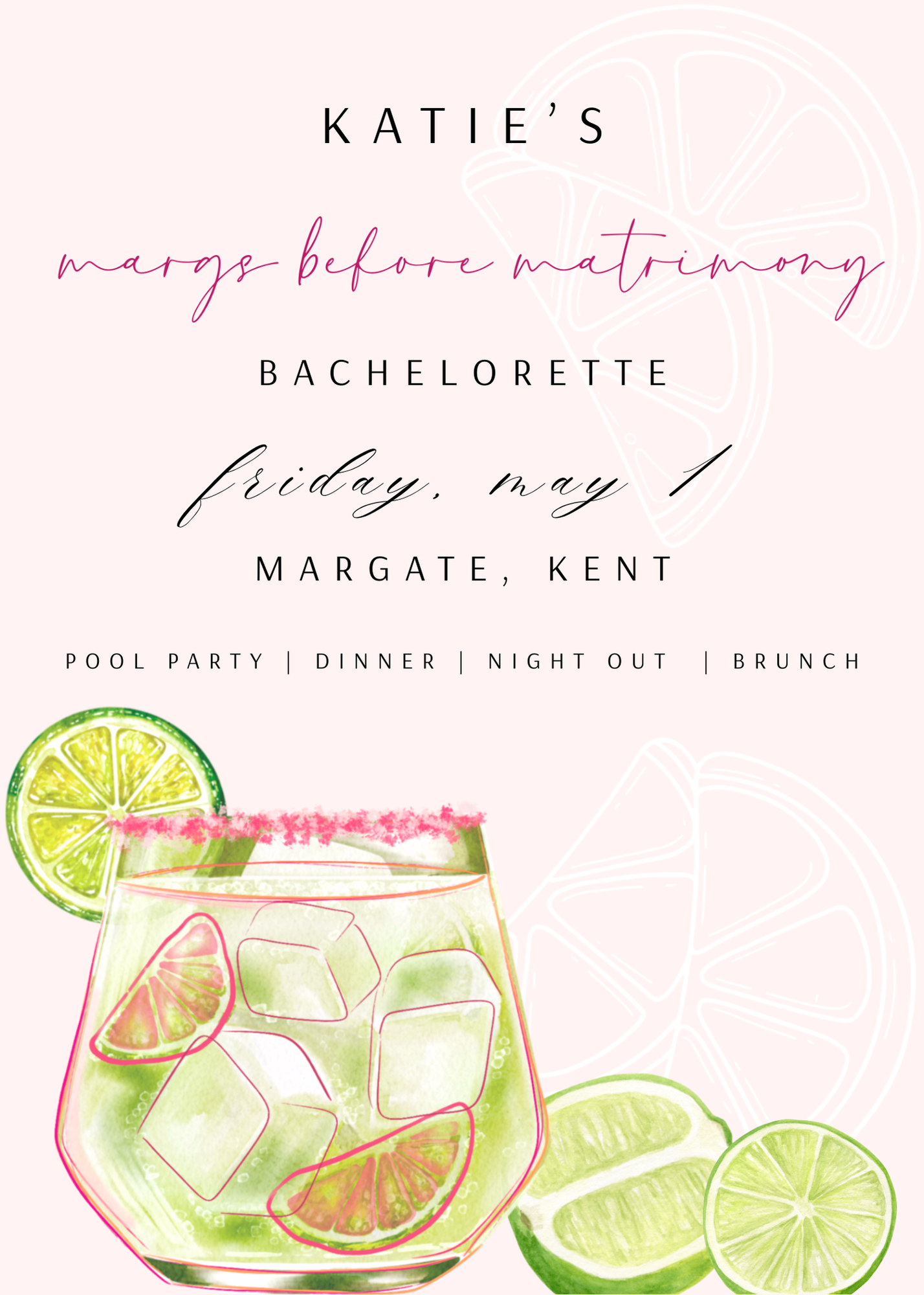 Margarita No. 2 - Bachelorette Invitation