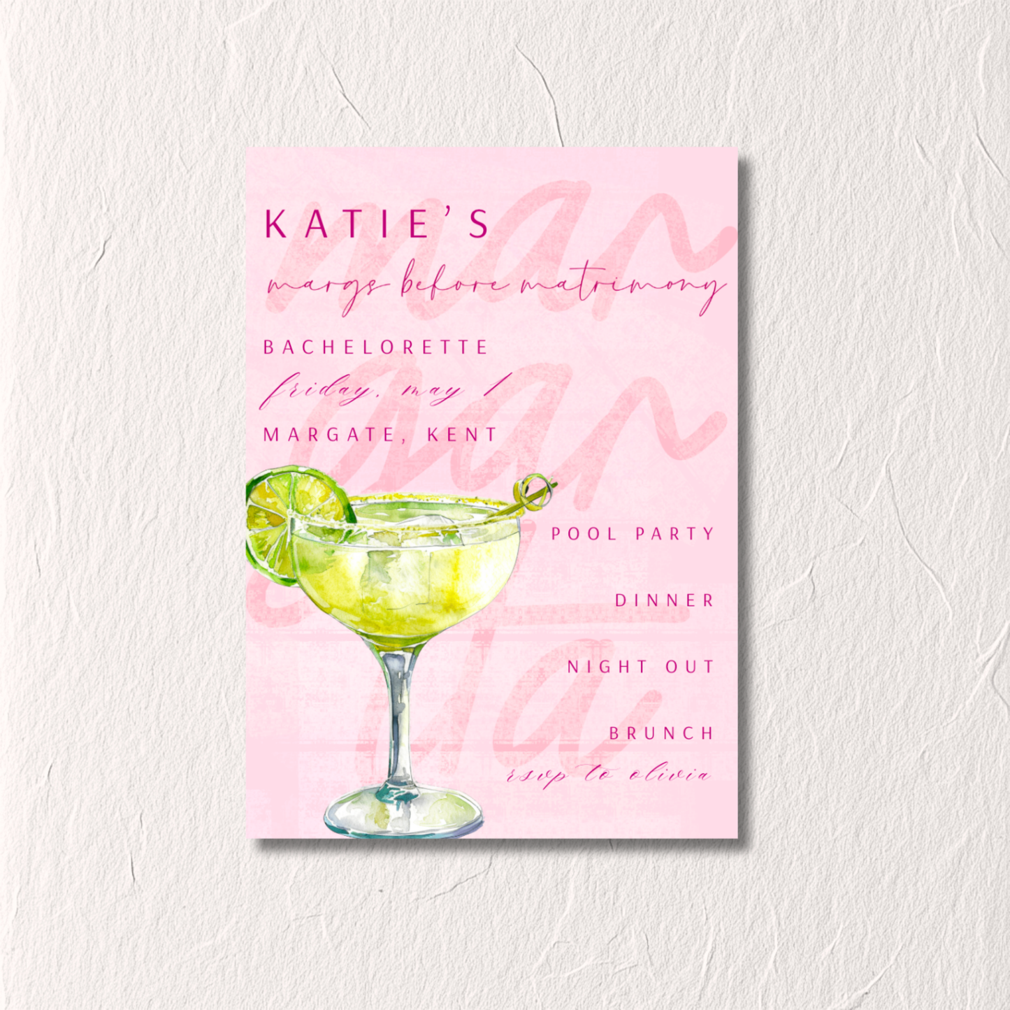 Margarita No. 6 - Bachelorette Invitation