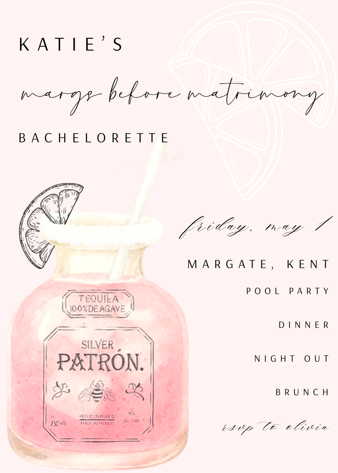 Margarita No. 1 - Bachelorette Invitation