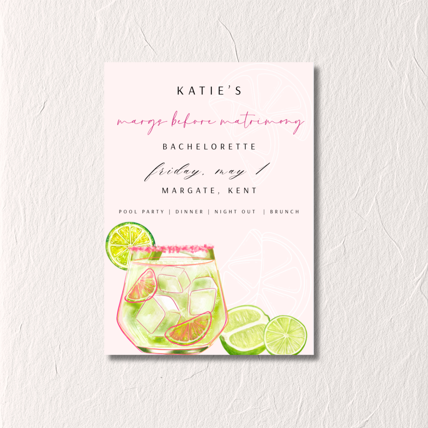 Margarita No. 2 - Bachelorette Invitation