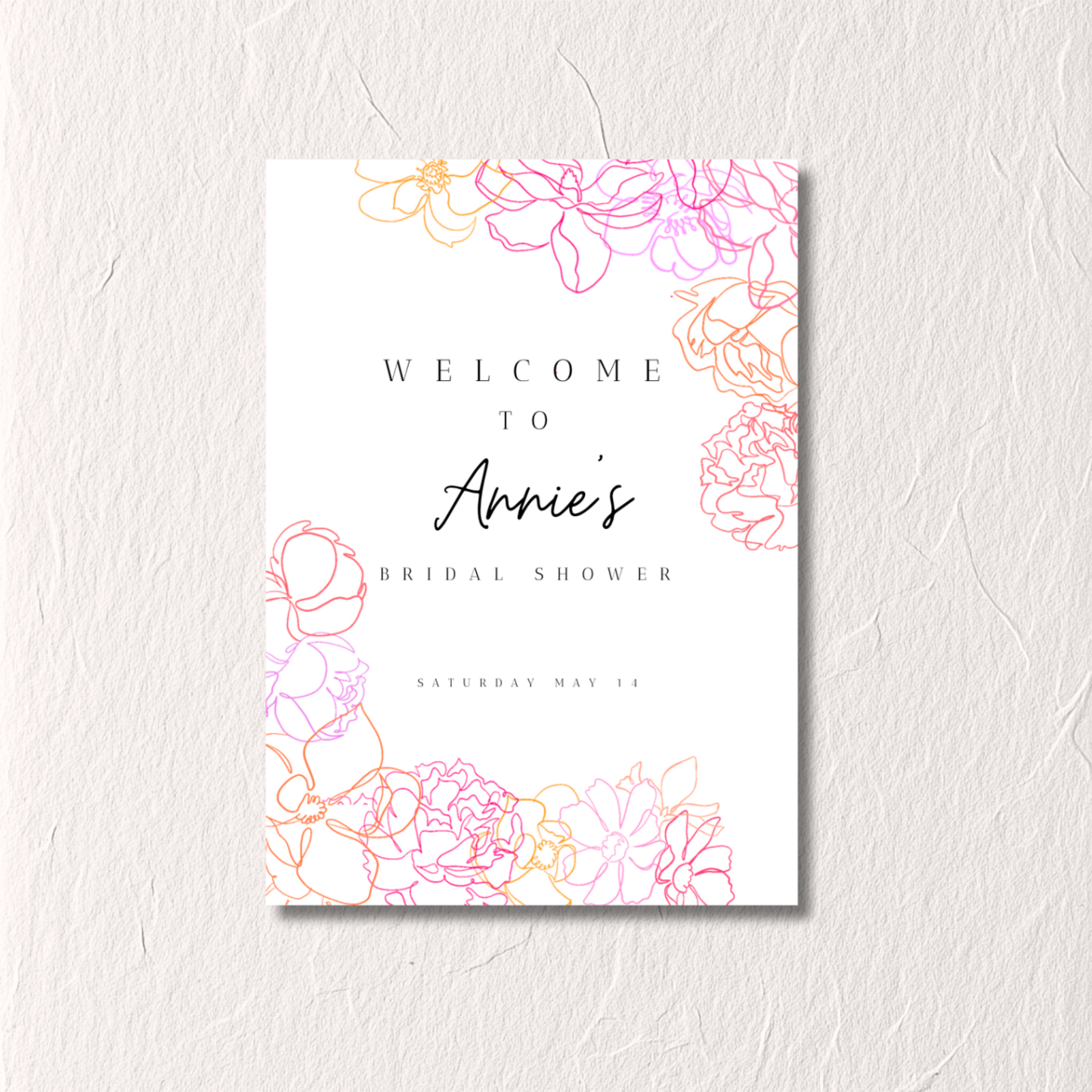 Bridal Shower Welcome Sign - Floral
