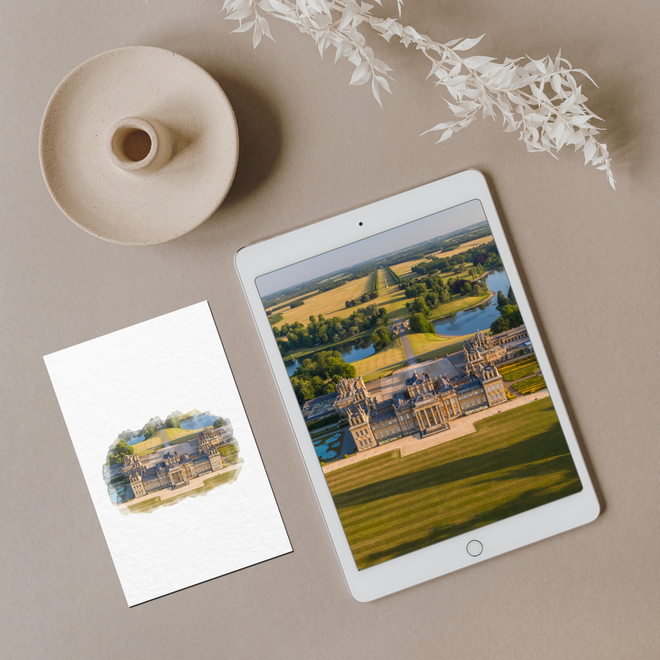Custom Watercolour Wedding Venue Illustration