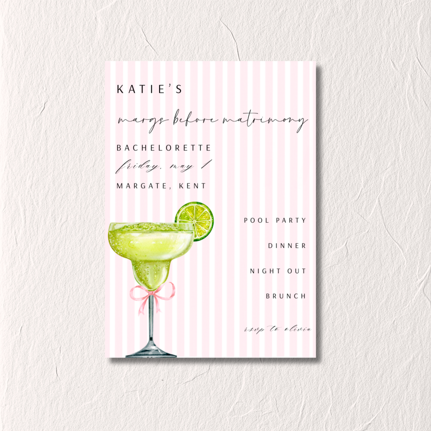 Margarita No. 4 - Bachelorette Invitation